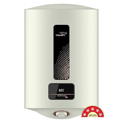 V-Guard Victo Plus DG Geyser 15 Litre Water Heater with Shock Prevention Module & Digital Display | BEE 5 Star Rating | Vitreous Enamel Coating | Free PAN India Installation & Connection Pipes| White thumbnail 6