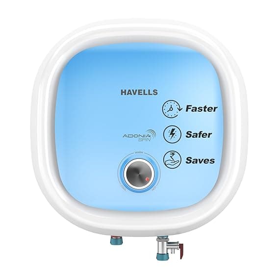 Havells All New Adonia Spin 15L 5 Star Storage Water Heater(Geyser)|Faster Heating|Safe to use|Saves electricity|Feroglas Coated Anti Rust Tank| Temp. setting knob|7 Yr. Tank Warranty| Made In India thumbnail 2