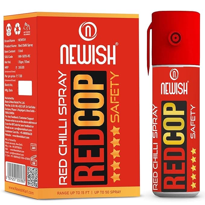NEWISH Red Chilli Spray for Self Defence - 55ml | Compact & Easy to Carry | Strong & Effective Personal Safety Spray