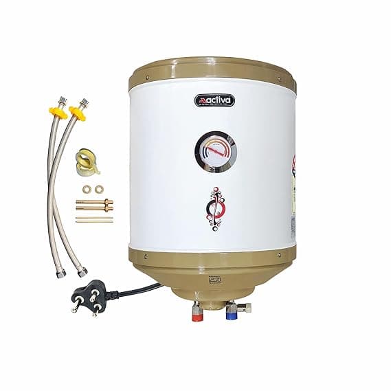 Activa 15L Water Heater Geyser with Temperature Meter, 2 KVA ISI Cooper Element, 0.75mm Anti Rust Coated Tank, ABS Body, BEE 5 Start Rated, Adjustable Thermostat, Free Instalation Kit, 5 Year Warranty thumbnail 2