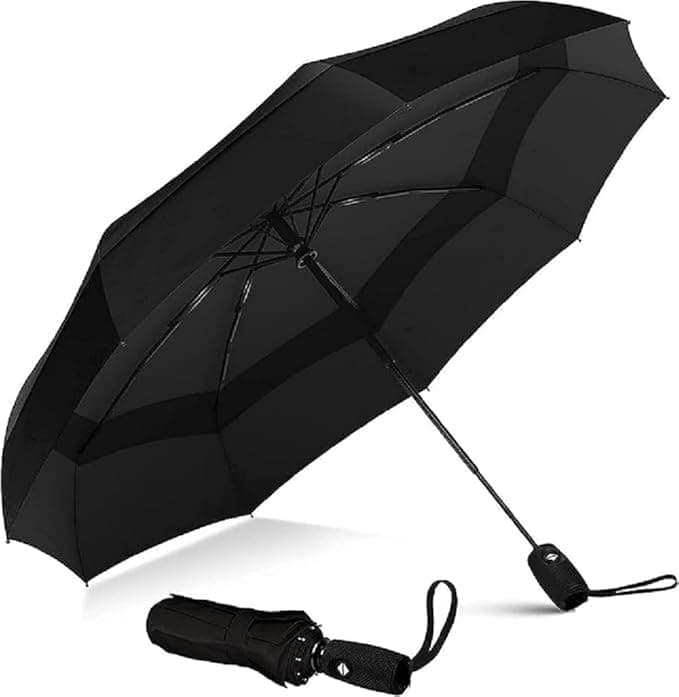 UV Protection Umbrella for Sun & Rain | 3-Fold Auto Open & Close Travel Umbrella | Windproof, Lightweight, Compact | Unisex for Men, Women, Kids | Portable & Stylish
