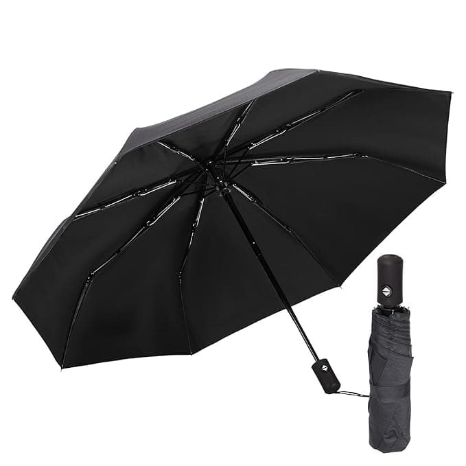 One-Click Auto Open/Close 3-Fold Travel Umbrella For Women, Men, & Kids, Sun & UV Protection Compact Lightweight Windproof Umbrella for Rain